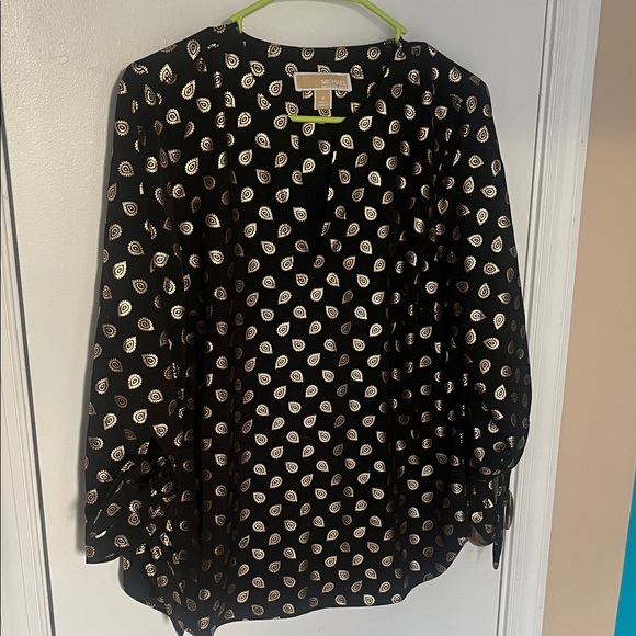 NWOT Micheal Kore Black and gold blouse size M - Picture 1 of 6